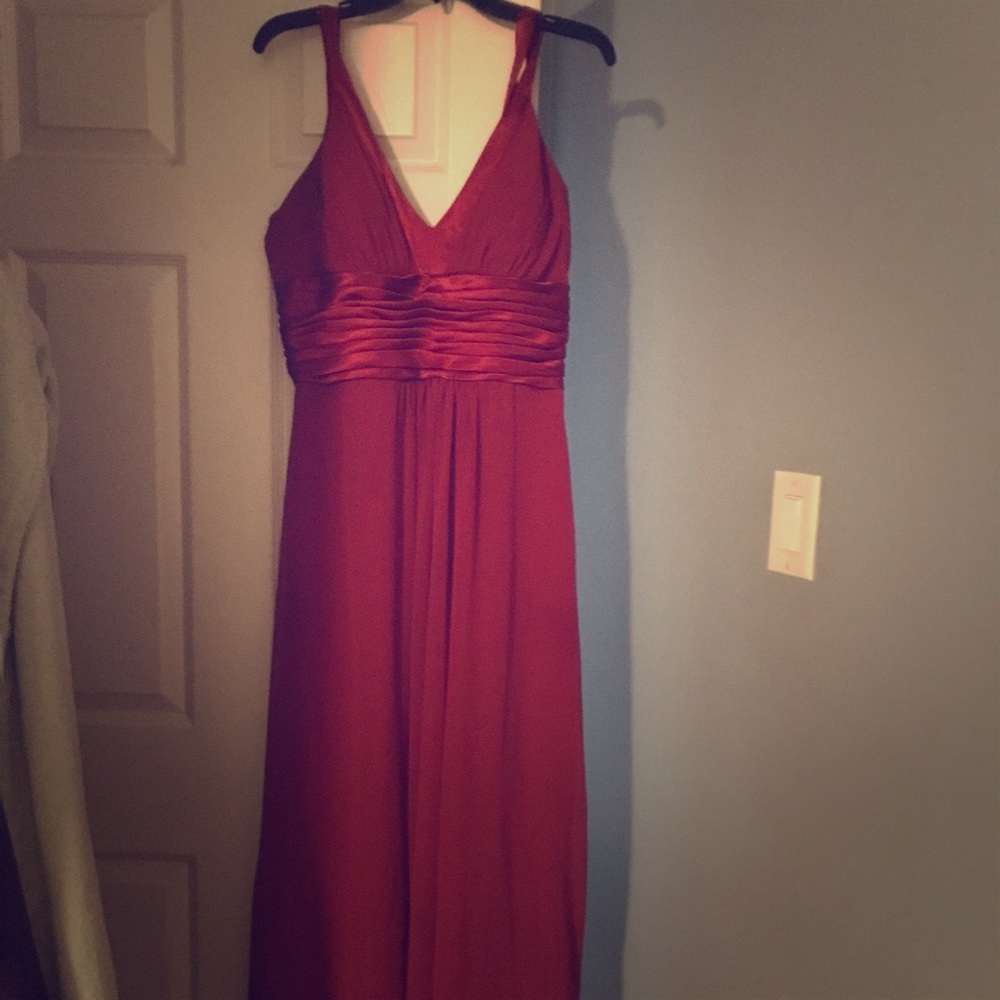 Beautiful burgundy gown.
